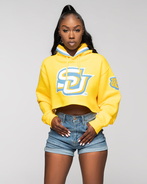 Southern Jaguars Cropped Letterman Hoodie