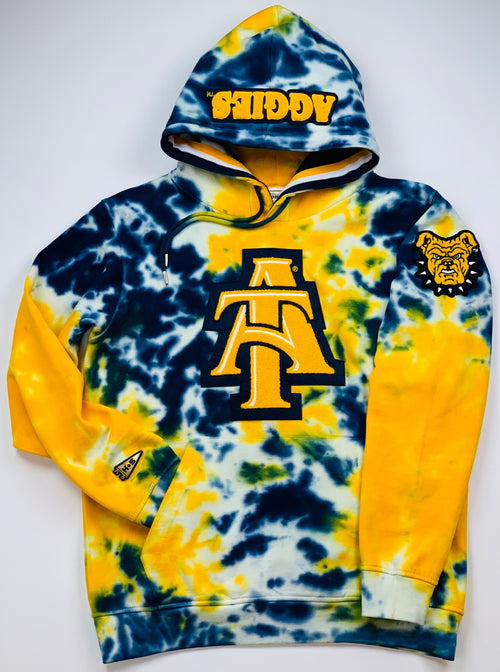 North Carolina A&T Aggies Tie Dye Letterman Hoodie